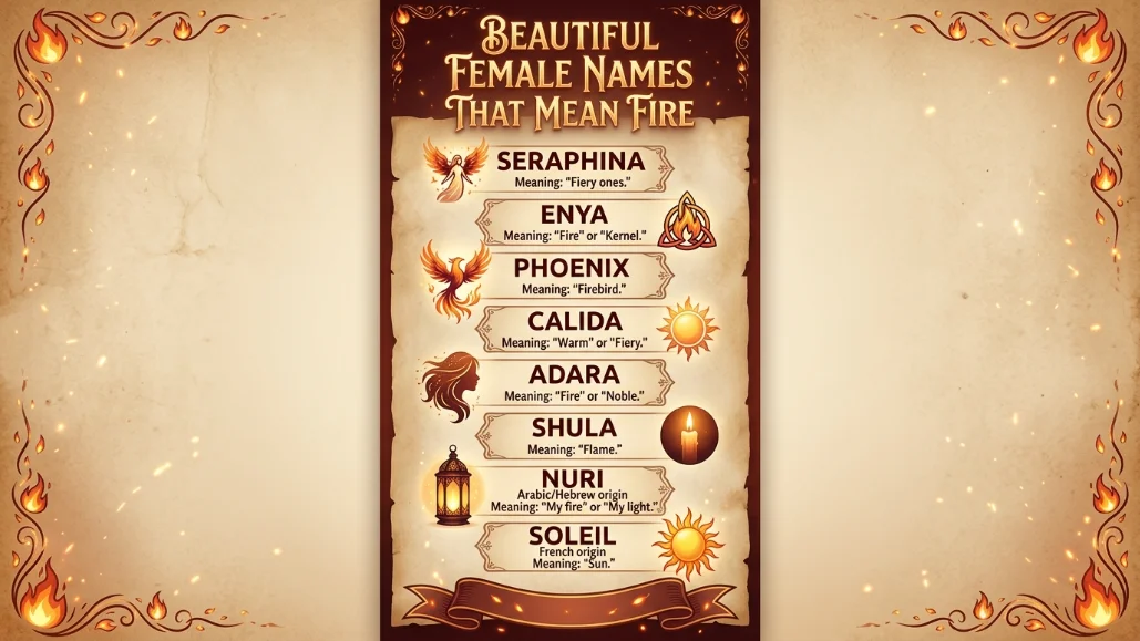 Beautiful Female Names That Mean Fire