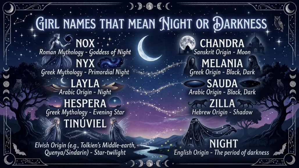 Girl Names That Mean Night or Darkness