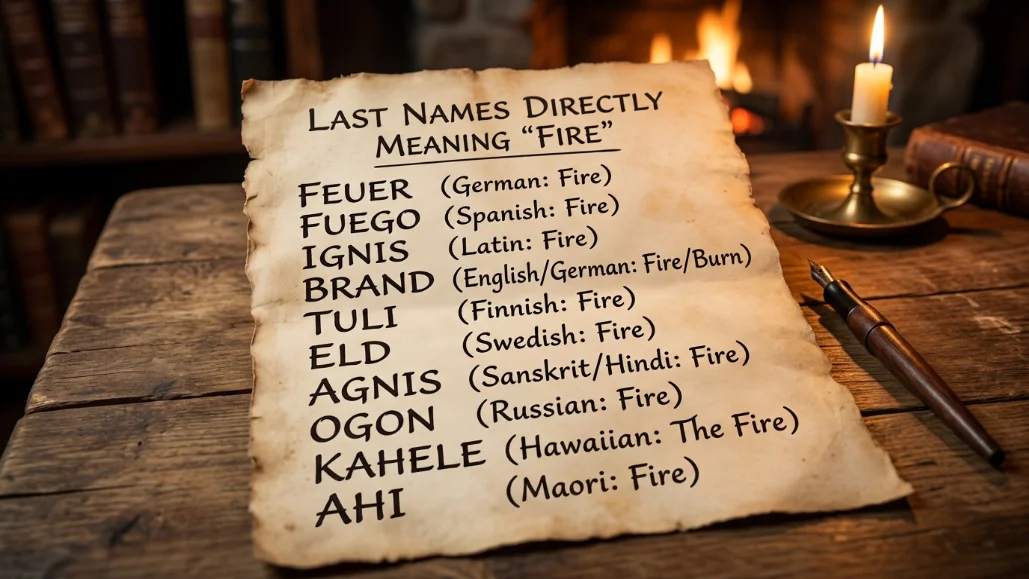Last Names That Directly Mean Fire