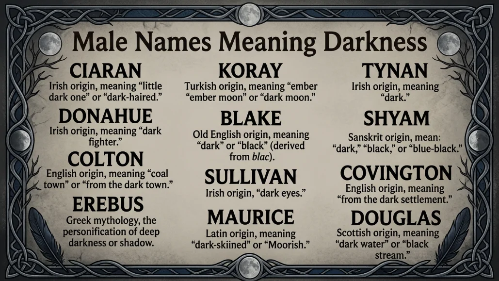 Male Names That Means Darkness