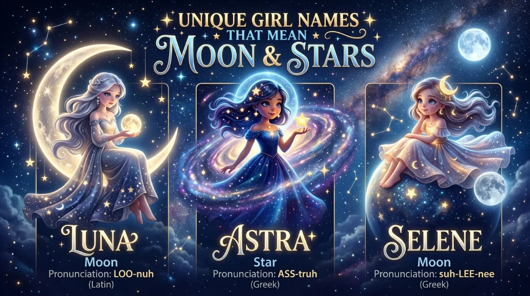 Unique Girl Names That Mean Moon or Stars
