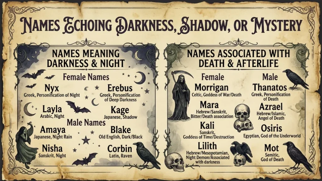 names that mean darkness or death