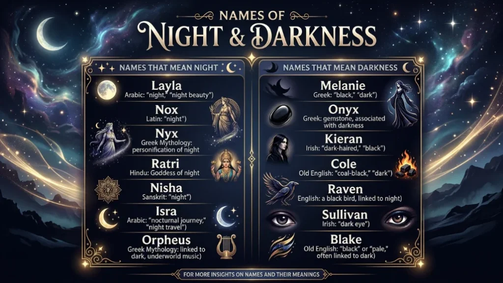 names that mean night or darkness